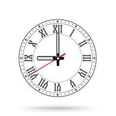 Retro clock with roman numerals