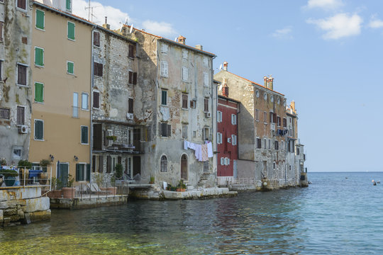 Colorful houses of Rovinij old town