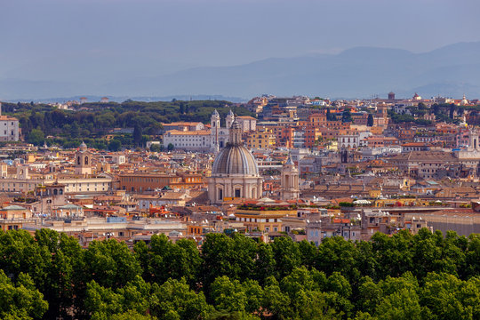 Rome. View of the city from the Aventine hill.