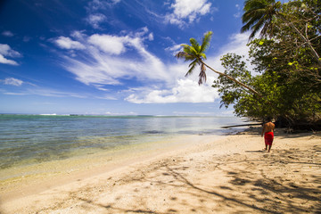 palm trees ocean beach samoa