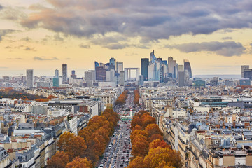 Aerial panoramic cityscape view of Paris, France