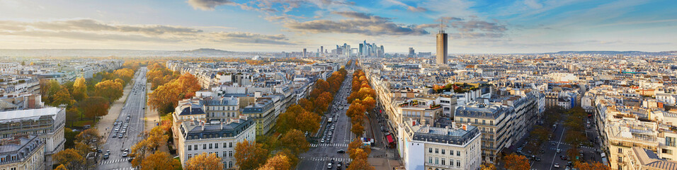 Fototapety  Panoramiczny widok z lotu ptaka na Paryż, Francja