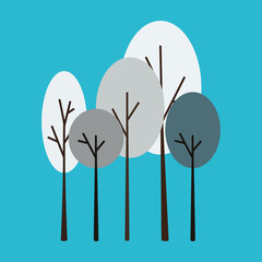 Winter trees set. Vector illustration