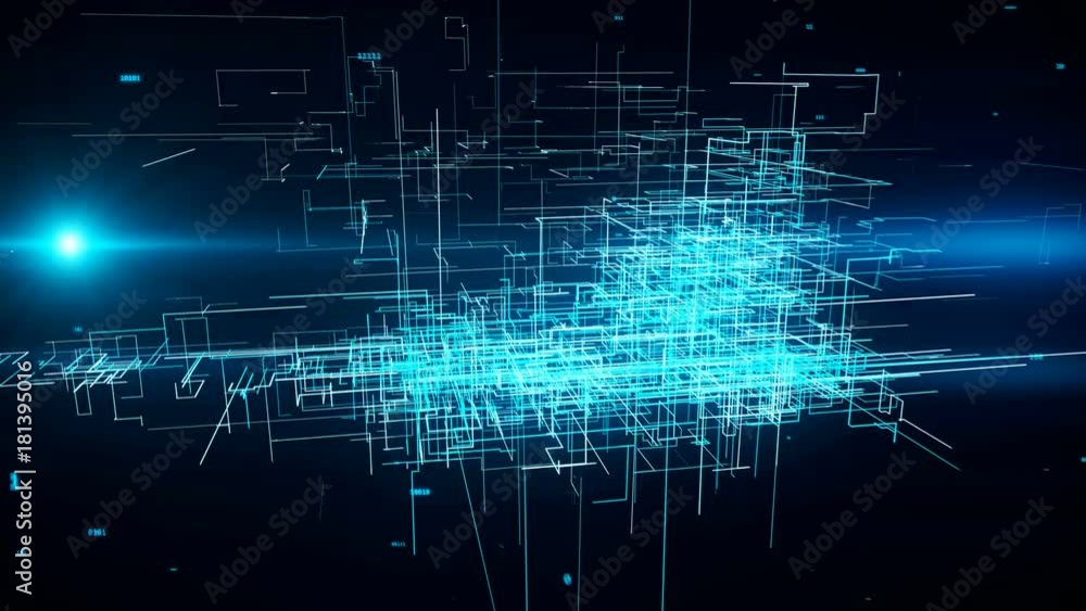 Poster animation of the global digital network growing with numbers flying.