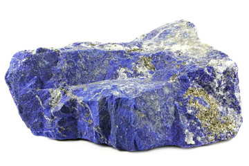 lapis lazuli from Afghanistan isolated on white background