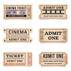 Vintage tickets and coupons