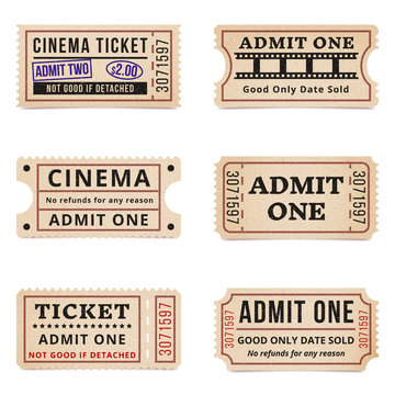Vintage tickets and coupons