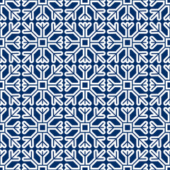 Seamless pattern of geometric snowflake. square snowflakes. Vector Eps-10