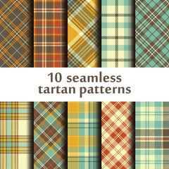 Set of seamless tartan patterns