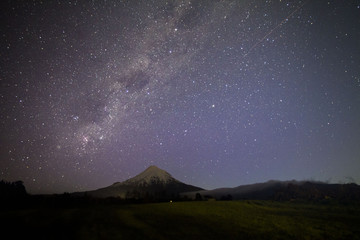 mt taranaki at night