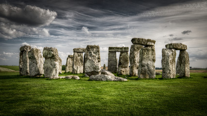 Stonehenge with Dramatic Sky - obrazy, fototapety, plakaty