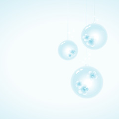 Obraz na płótnie Canvas Soft light Blue background with Christmas tree balls. Vector