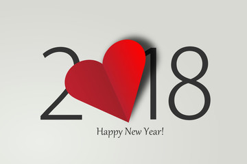 happy new year 2018 heart theme