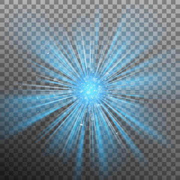 Blue burst color forces light. EPS 10 vector