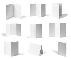 Obraz premium folded leaflet white blank paper template book desktop calendar