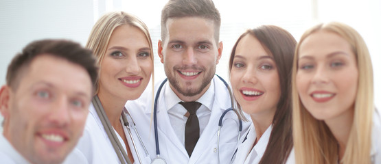 Fototapeta na wymiar closeup.Portrait of a doctor and medical team
