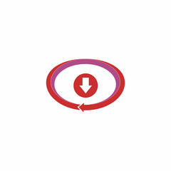 arrow download in circle logo design
