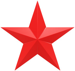 Obraz premium Christmas Star red - 5 point star - isolated on white