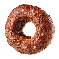 Chocolate cereal ring isolated