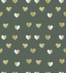seamless gold heart glitter pattern