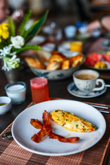 Breakfast with omelet