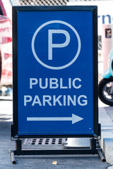 Public Parking Arrow Sign