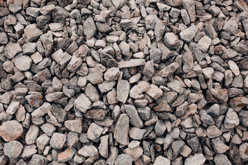 Texture of crushed granite gravel
