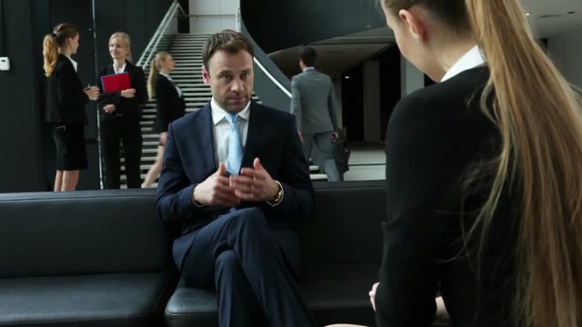 Business people in office building