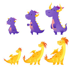 Obraz premium set of cute dragon