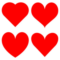 Obraz na płótnie Canvas Set of red hearts icons