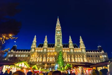 Fotobehang Christmas market in Vienna © adisa