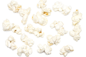 Obraz na płótnie Canvas Popcorn isolated on a white background. Closeup