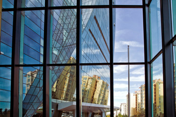 Building glass . window view of the building