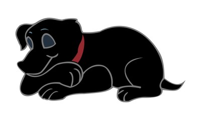 silhouette dog sleep