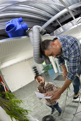 Team of two electricians