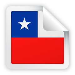 Chile Flag Vector Square Corner Paper Icon