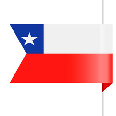 Naklejka premium Chile Flag Vector Bookmark Icon