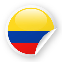 Colombia Flag Vector Round Corner Paper Icon