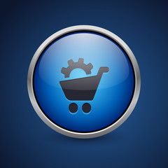 Push Button - Dark Blue Web Icon