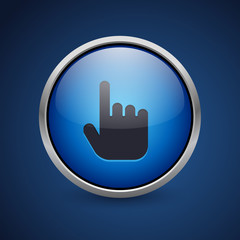 Obraz premium Push Button - Dark Blue Web Icon