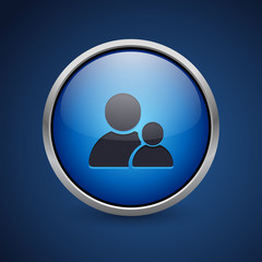 Push Button - Dark Blue Web Icon