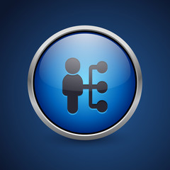 Push Button - Dark Blue Web Icon