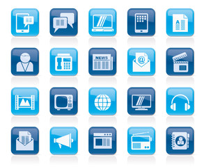 Connection, communication and technology icons - vector icon set