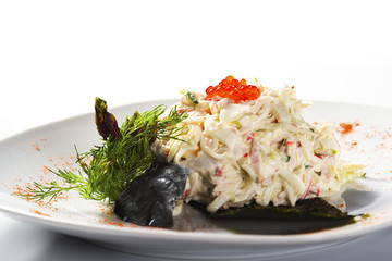 Salad with crab sticks