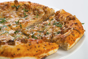 Tasty pizza with meat