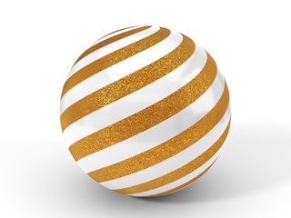 gold stipple covered pearl. 3d illustration