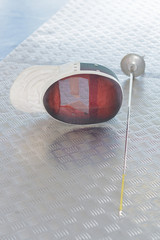 fencing equipment on the floor