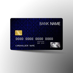 Modern credit card template design. With inspiration from the abstract. Vector illustration.Glossy plastic style.