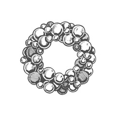 Christmas hand drawn wreath