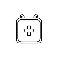 Obraz premium Hospital Signboard Thin Line Vector Icon